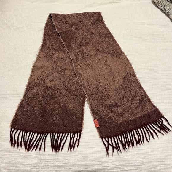 KUNA 100% baby alpaca scarf fringe warm cozy Made in Peru purple 60x10 inches - Picture 1 of 5